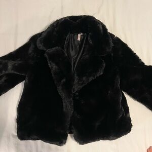 Faux fur coat - Black